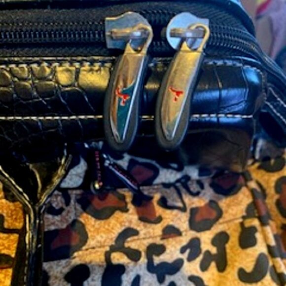 Travelon Manhattan Carpet Tote Bag Crocodile Faux Leather Leopard Animal Print - Picture 3 of 7